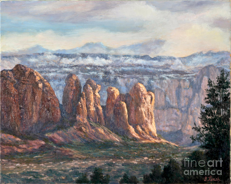 Mountain Painting - Coffee Pot Rock by Irene Leach
