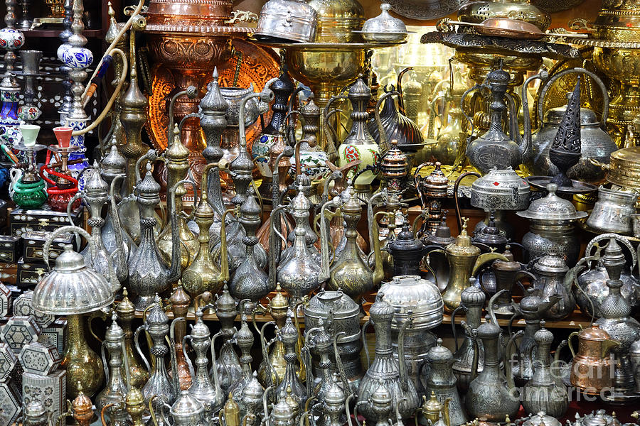 Coffee Pots at the Grand Bazaar in Istanbul Turkey Photograph by Robert Preston