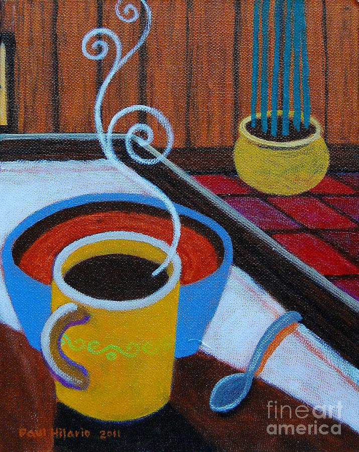 Coffee study triptych 3 of 3 Painting by Paul Hilario Coffee study triptych 3 of 3 Painting by Paul Hilario