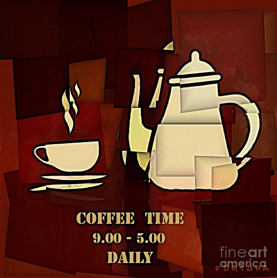 Coffee Time Digital Art by Dragica  Micki Fortuna