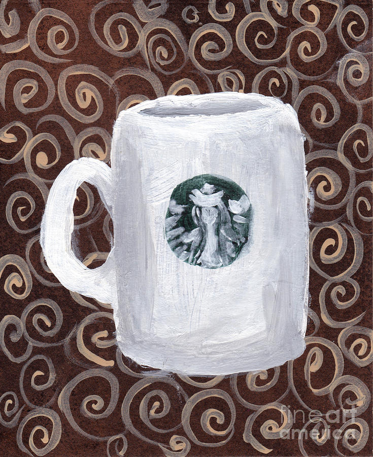 Coffee Painting - Coffee Time in Green by Christine Wiegand