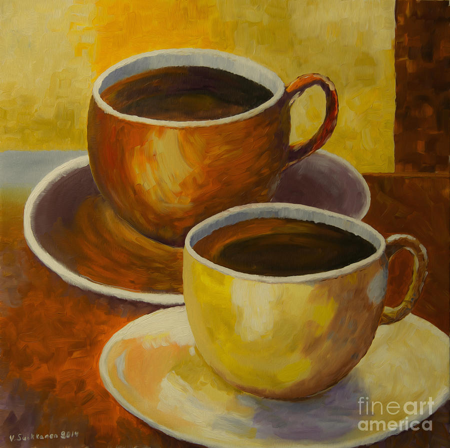 Coffee Painting - Coffee time by Veikko Suikkanen