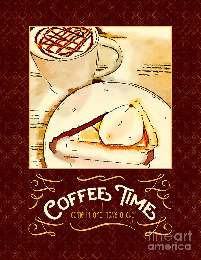Coffee Time with Caramel Macchiato and Pumpkin Pie Digital Art by Beverly Claire Kaiya