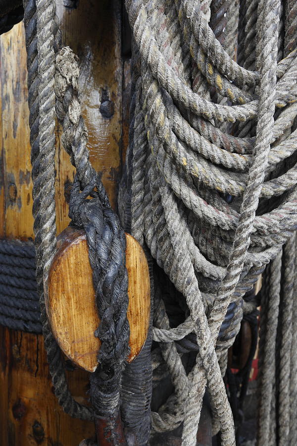 Coiled ropes and mast Photograph by Ulrich Kunst And Bettina Scheidulin