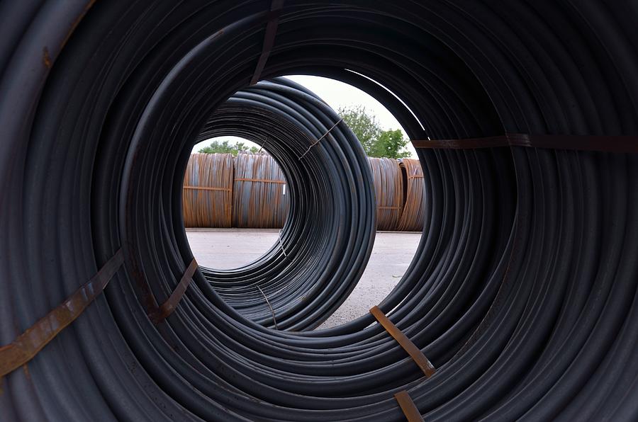 Coils Of Steel Wire Rod Photograph by Robert Brook/science Photo Library