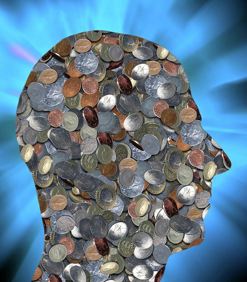 Coins In The Shape Of A Human Head Photograph by Victor De Schwanberg