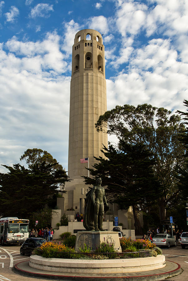 San Francisco Photograph - Coit Tower and Bus by John Daly