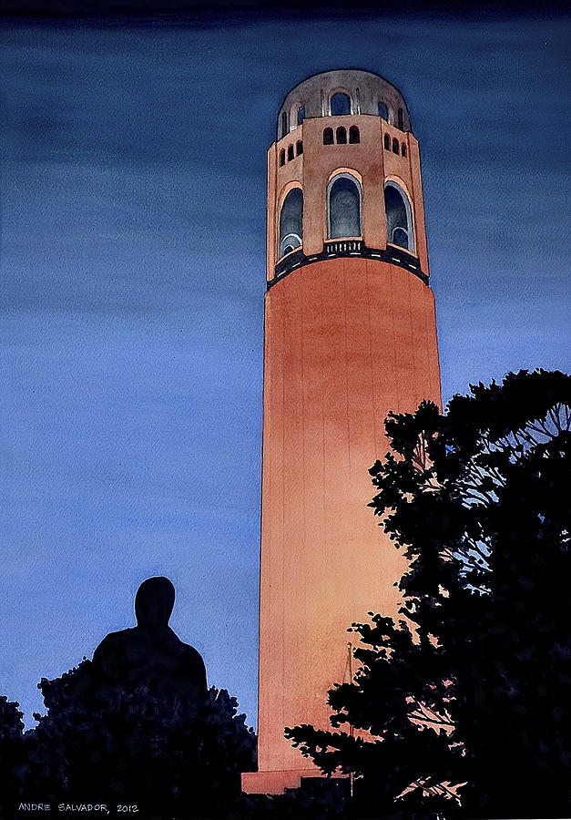 Coit Tower Painting By Andre Salvador Pixels   Coit Tower Andre Salvador 