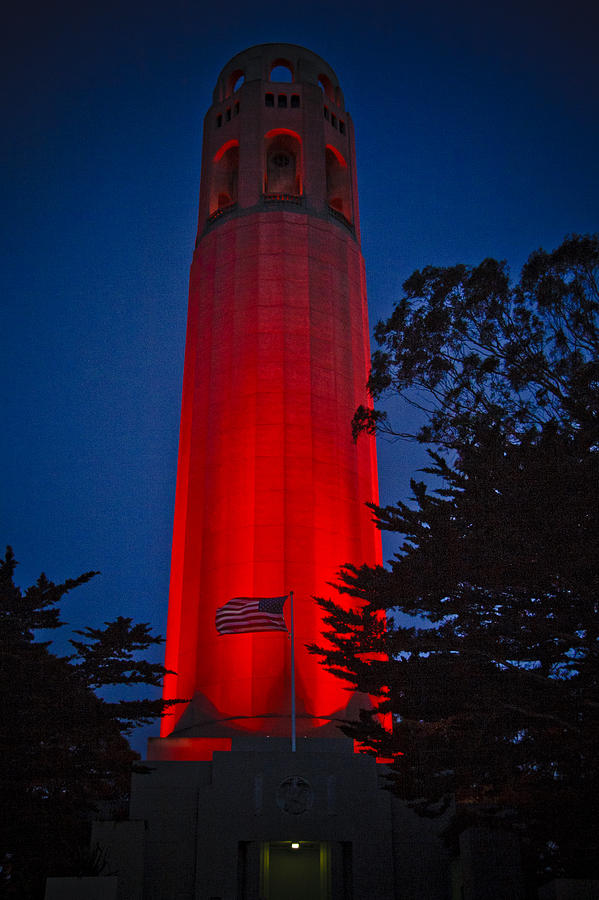 San Francisco Photograph - COIT Tower Honoring Fallen Firefighters by Her Arts Desire