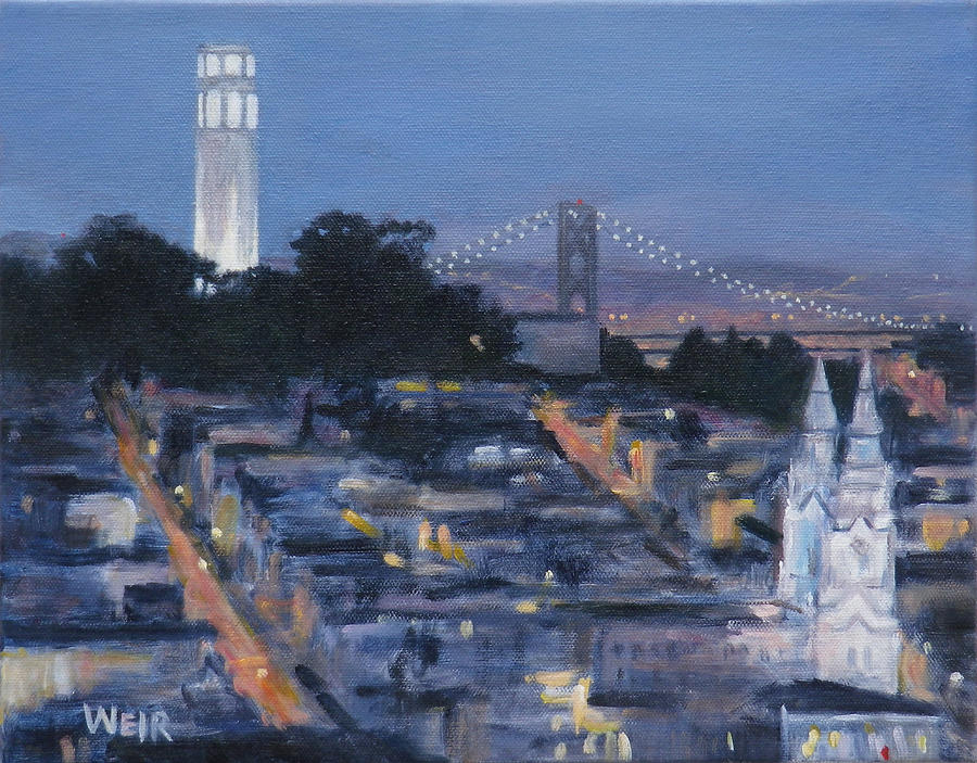 Coit Tower Telegraph Hill San Francisco Painting by Chris Weir