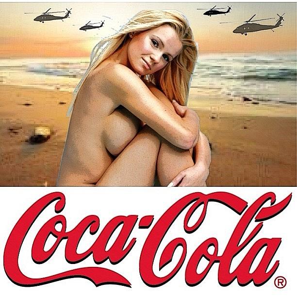 Collage Photograph - Coke And Black Helicopter... #art by Popdada Ken Williams