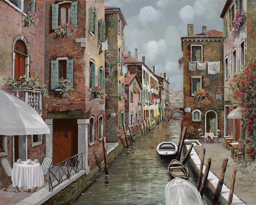 Venice Painting - colazione a Venezia by Guido Borelli