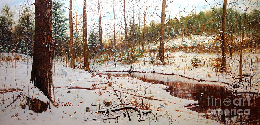 Cold Creek Arkansas Painting by Mike Ivey