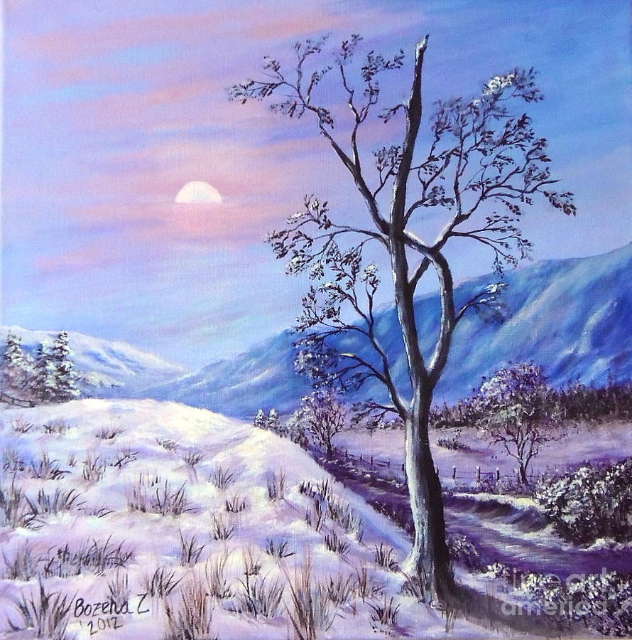 Cold Evening Painting by Bozena Zajaczkowska