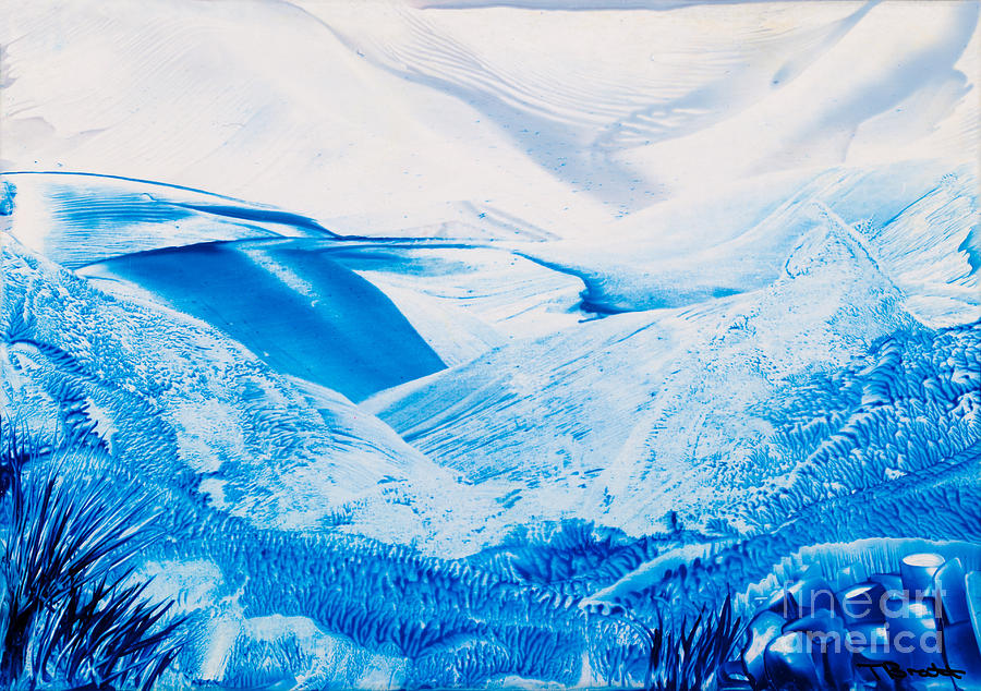 Cold Mountains wax painting Painting by Simon Bratt