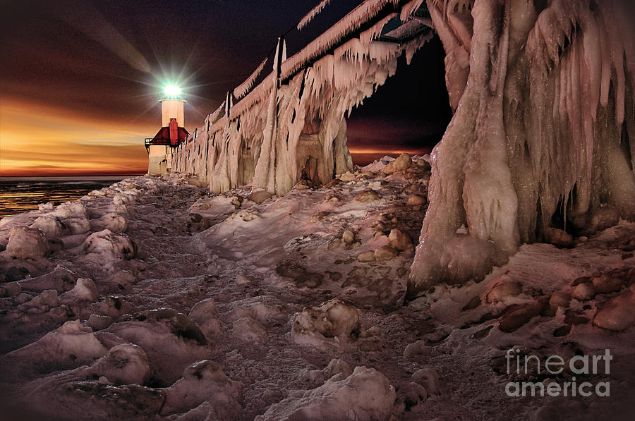 Cold Night on the North Pier Photograph by Brett Maniscalco