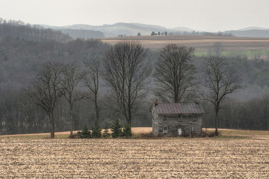 Cold November Rain On The Forgotten Farmhouse Photograph by Gene Walls
