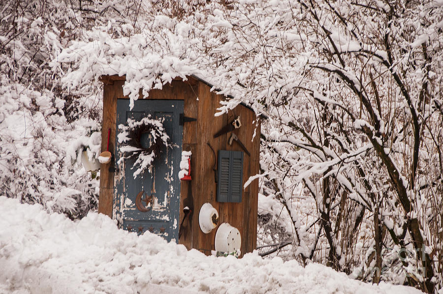 Winter Photograph - Cold Outhouse by Jane Axman