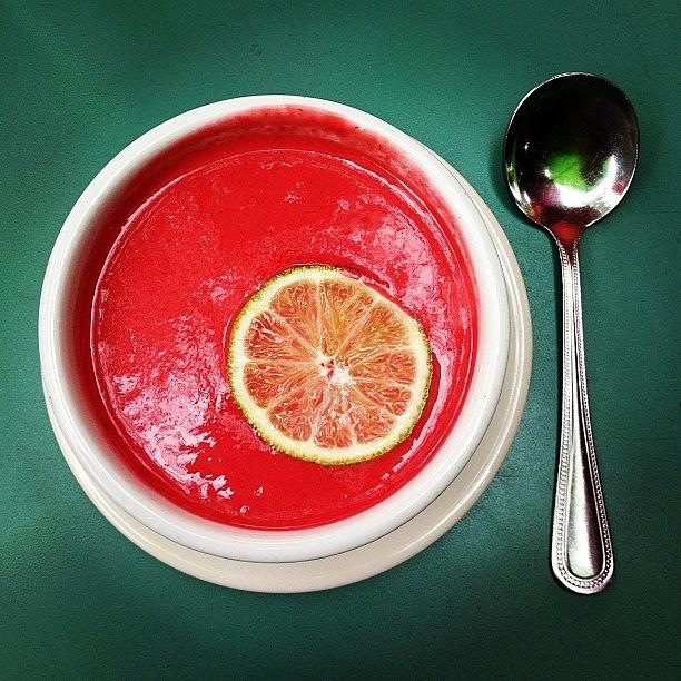 Newmexico Photograph - Cold Red Raspberry Soup With Lime by Emily Mulle