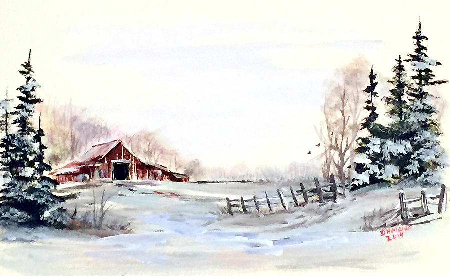 Cold Winter Painting by Dorothy Maier