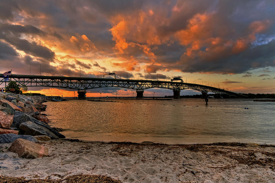 Coleman Bridge At Sunset Photograph By Jerry Gammon