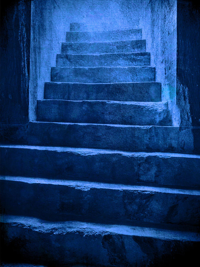 Coliseum Stairs Blue Photograph by Bob Coates