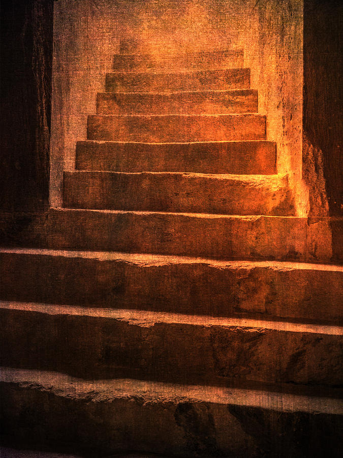 Coliseum Stairs Golden Photograph by Bob Coates