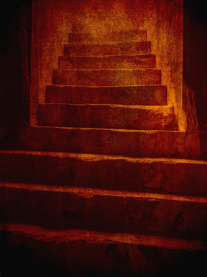 Coliseum Stairs Orange Photograph by Bob Coates