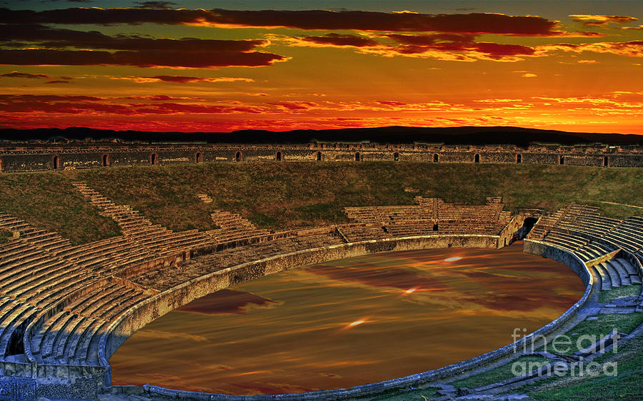 Coliseum Sunset Digital Art by Trevor Rasmussen - Fine Art America