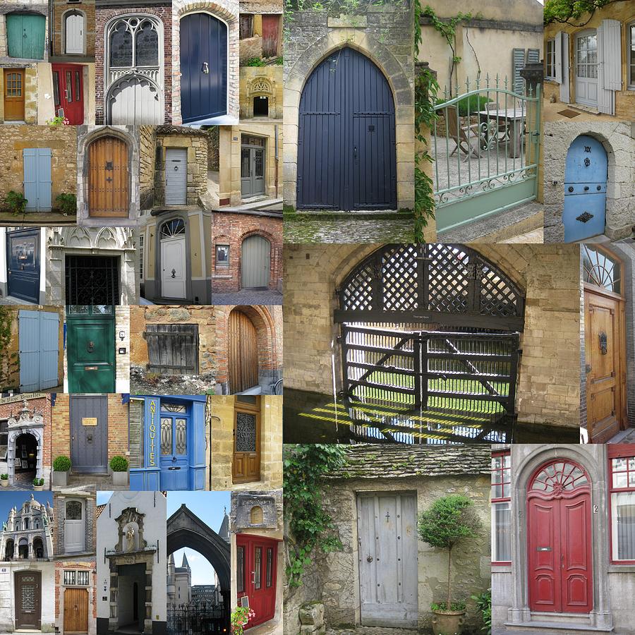 London Photograph - Collage of doors by Cathy Jacobs