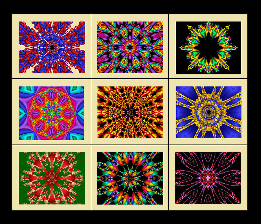 Collage of Kaleidoscopic Fractals Painting by Bruce Nutting