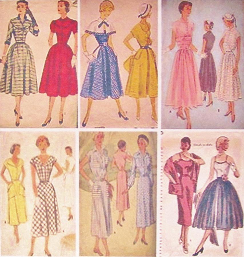 Collage Two 1950's Dress Patterns Photograph by Donna Wilson | Fine Art ...