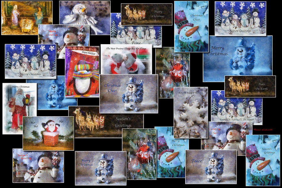 Winter Photograph - Collage Xmas Cards Horz Photo Art by Thomas Woolworth