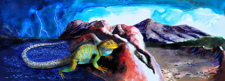 Collared Lizard Digital Art by J Griff Griffin
