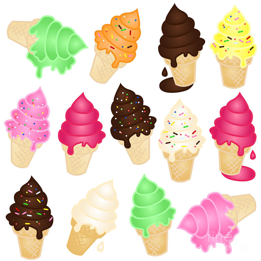 Collection of ice cream cones Digital Art by Sylvie Bouchard - Pixels