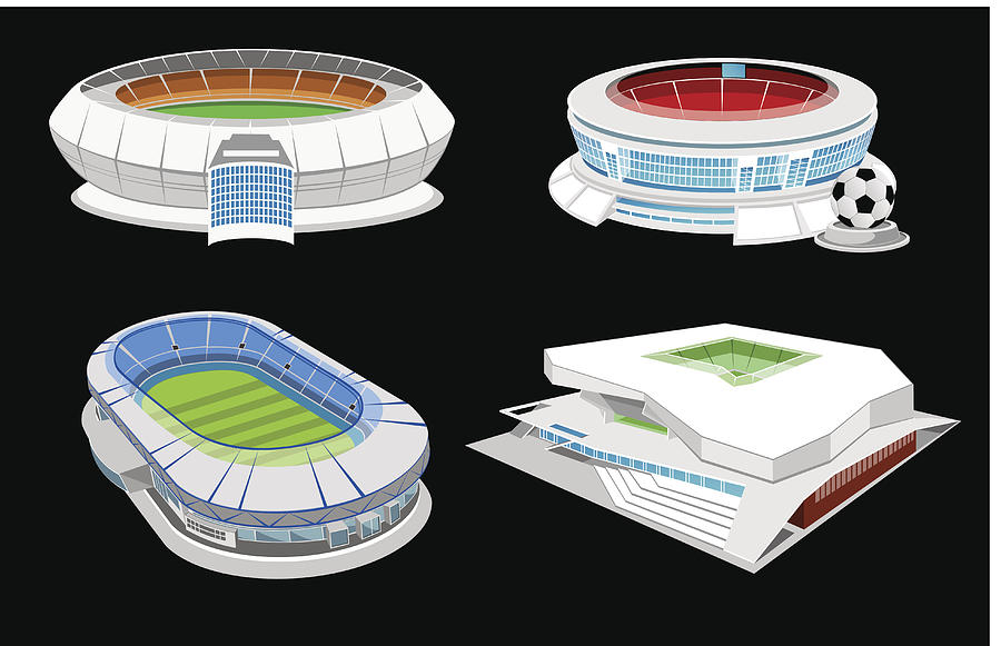 Collection of stadiums Drawing by Studio-Pro