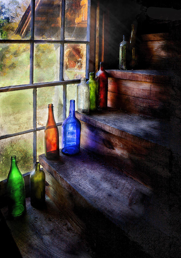 Collector - Bottle - A collection of bottles Photograph by Mike Savad