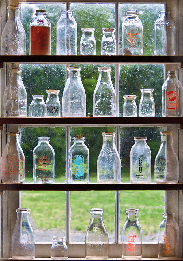 Bottle Photograph - Collector - Bottles - Milk Bottles  by Mike Savad
