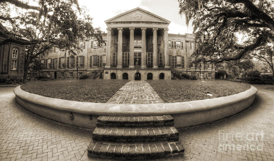 College Of Charleston Photograph - College of Charleston Randolph Hall Cistern Sepia by Dustin K Ryan