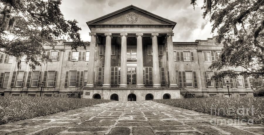 College of Charleston Randolph Hall Sepia Photograph by Dustin K Ryan