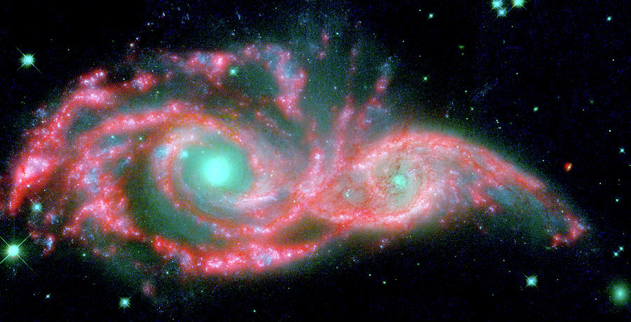 Space Photograph - Colliding Galaxies by Jpl-caltech/stsci/vassar/nasa/science Photo Library