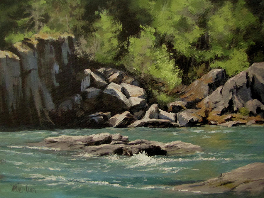 Colliding Rivers Painting by Karen Ilari