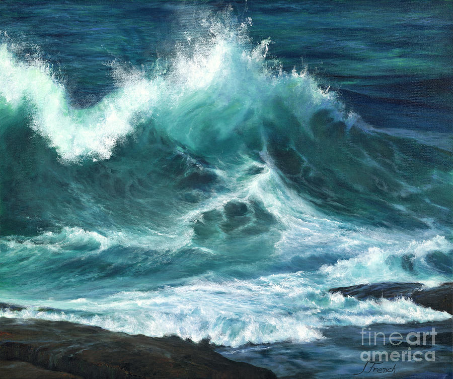 Colliding Tides Painting by Jeanette French