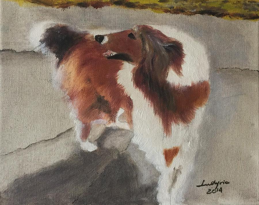 Collie Painting by Ryszard Ludynia