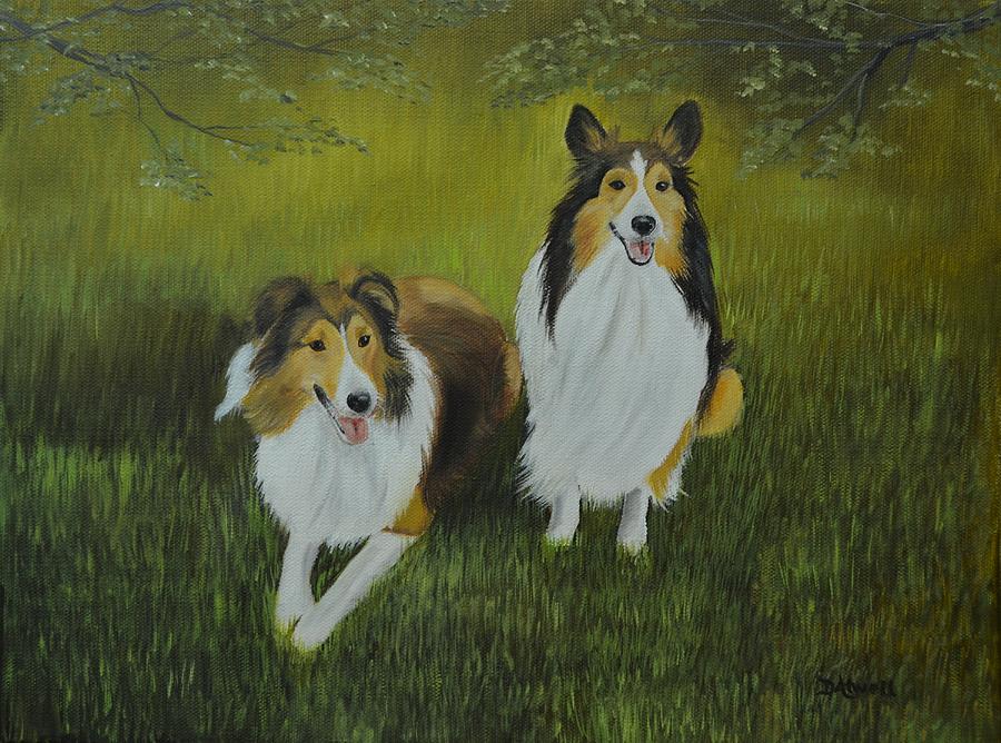 Collies Painting by Deborah Atwell | Fine Art America