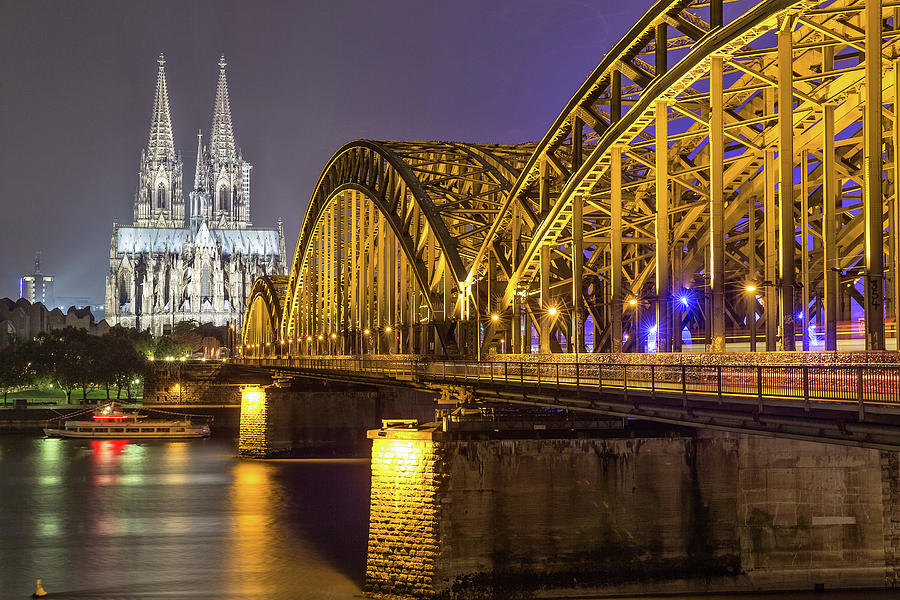 Cologne At Night Photograph by Daniel Osterkamp