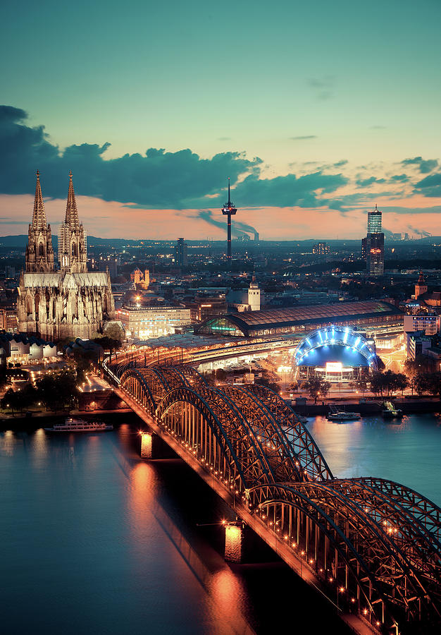 Cologne At Night Photograph by Vjdora