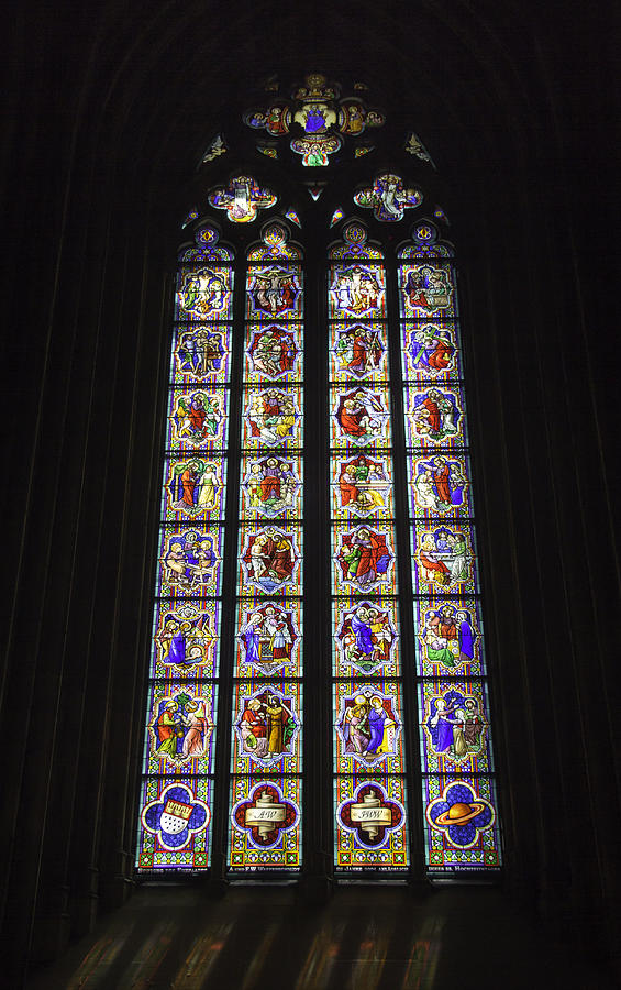 Landmark Photograph - Cologne Cathedral Stained Glass Life of Christ by Teresa Mucha