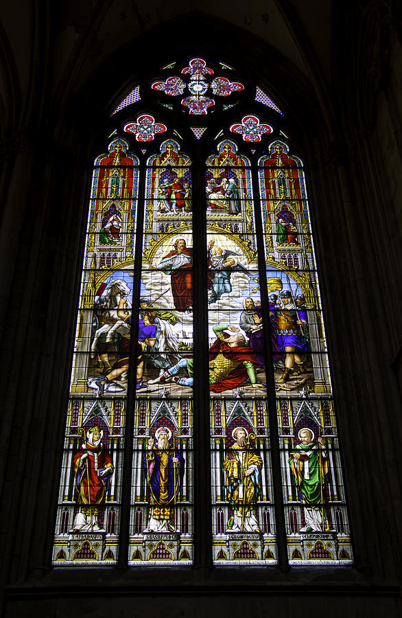 Cologne Cathedral Stained Glass Window Of St Paul Photograph By Teresa Mucha