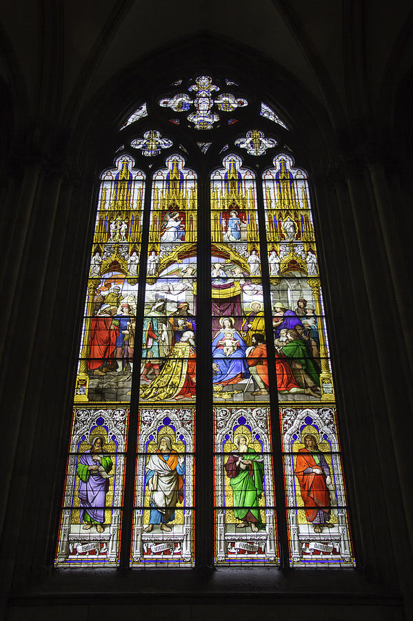 Cologne Cathedral Stained Glass Window Of The Adoration Of The Magi